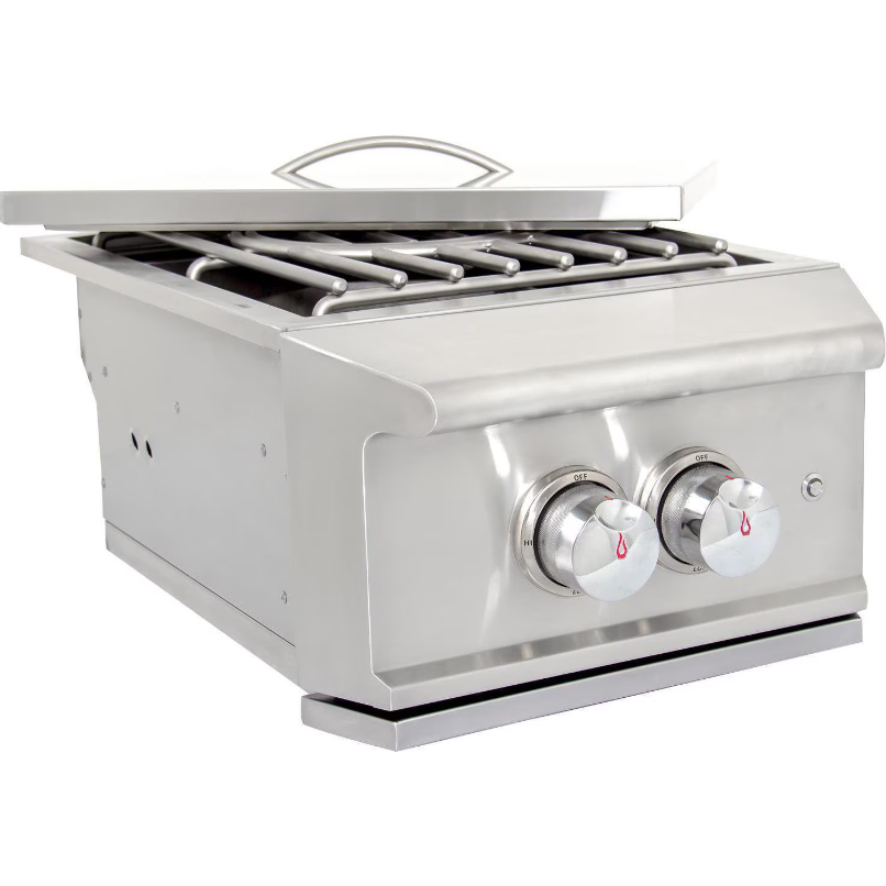 Blaze Professional LUX Built-In High Performance Power Burner with Wok Ring & SS Lid - 15.75" Wide - BLZ-PROPB (LP/NG)