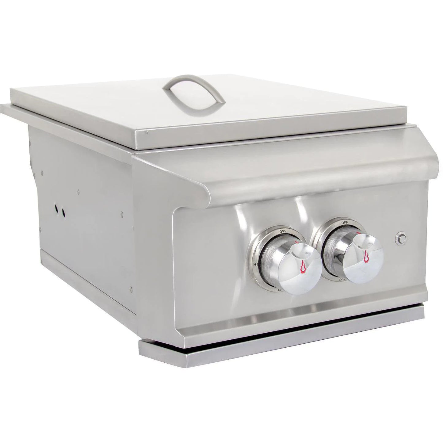 Blaze Professional LUX Built-In High Performance Power Burner with Wok Ring & SS Lid - 15.75" Wide - BLZ-PROPB (LP/NG)