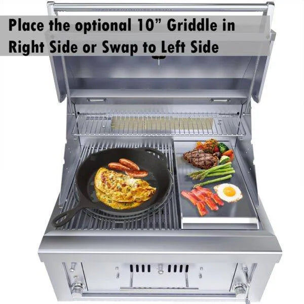 Sunstone Series 30" Gas Burner Hybrid Single Zone Charcoal & Wood Burning with Infra-Red Burner Grill (SUNCHSZ30)