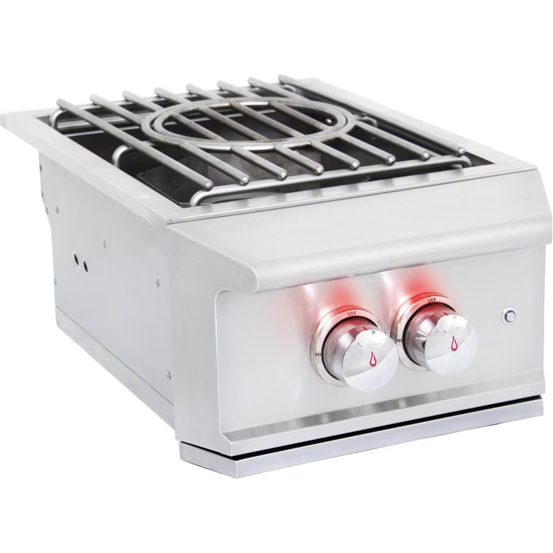 Blaze Professional LUX Built-In High Performance Power Burner with Wok Ring & SS Lid - 15.75" Wide - BLZ-PROPB (LP/NG)