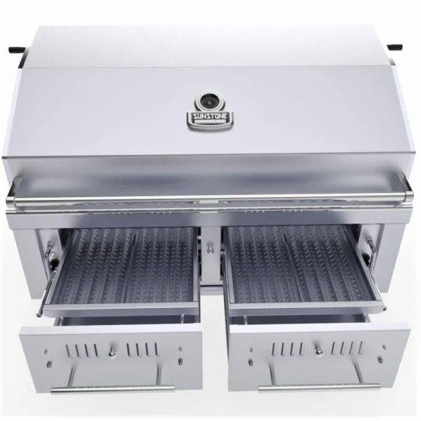 Sunstone Series 42" Gas Burner Hybrid Single Zone Charcoal & Wood Burning with Infra-Red Burner Grill (EMCHDZ42)