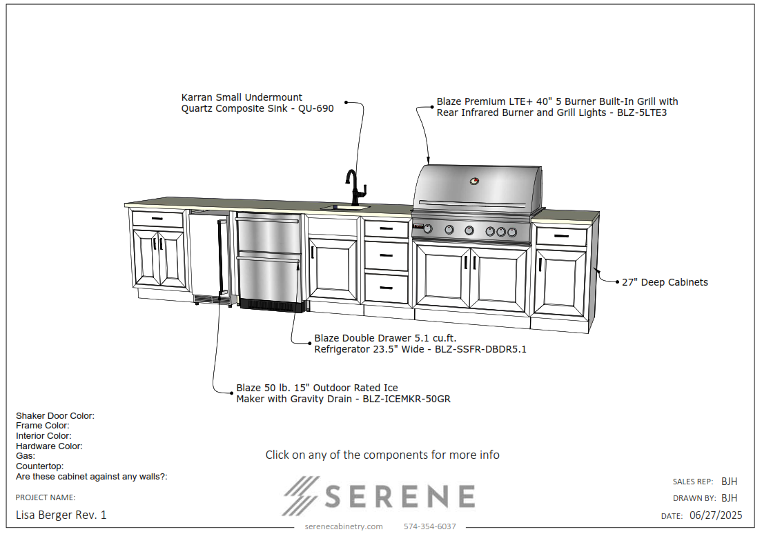 Custom Kitchen for Lisa Berger - 50% Down