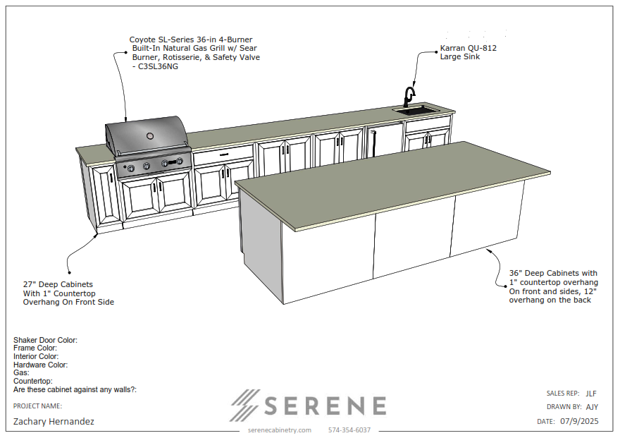 Custom Kitchen for Zachary Hernandez - 50% Down