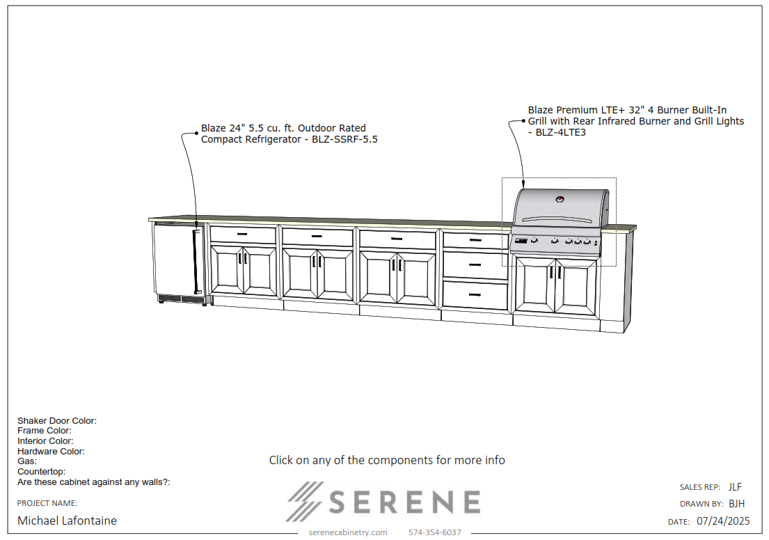 Custom Kitchen for Michael LaFontaine - 50% Down