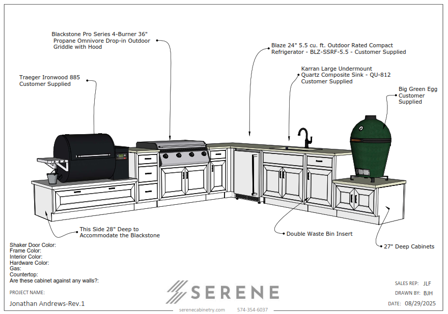 Custom Kitchen for Jonathan Andrews - 50% Down
