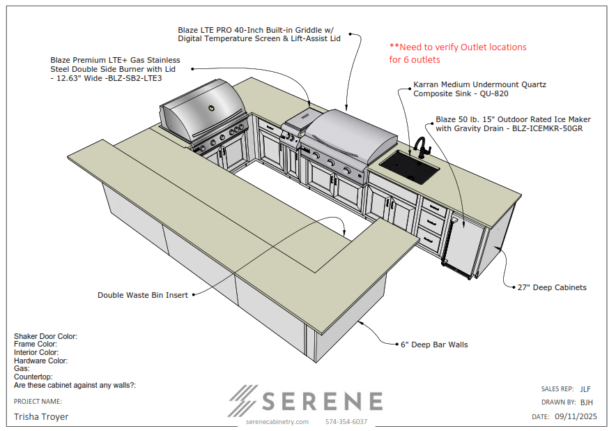Custom Kitchen for Trisha Troyer - 50% Down