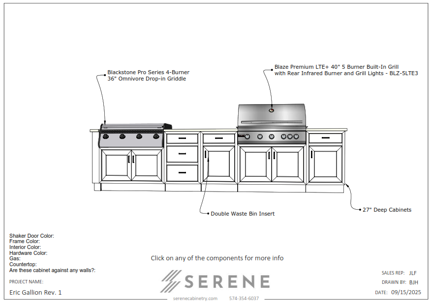 Custom Kitchen for Eric Gallion - 50% Down
