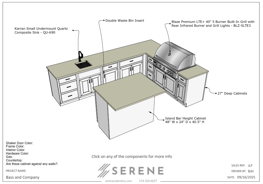 Custom Kitchen for Bass and Company - 50% Down