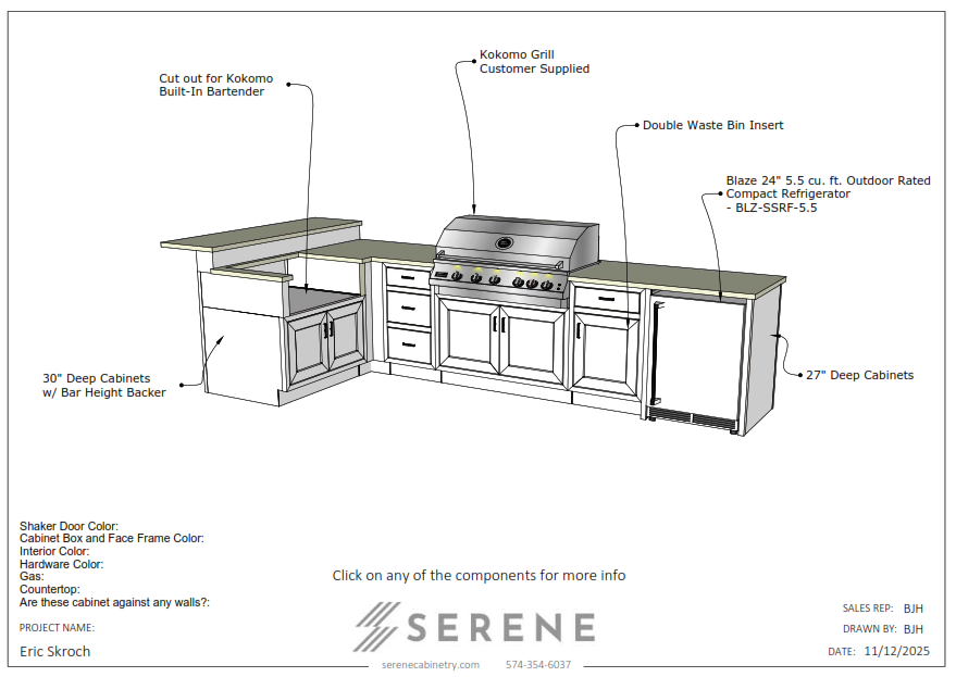 Custom Kitchen for Eric Skroch - 50% Down