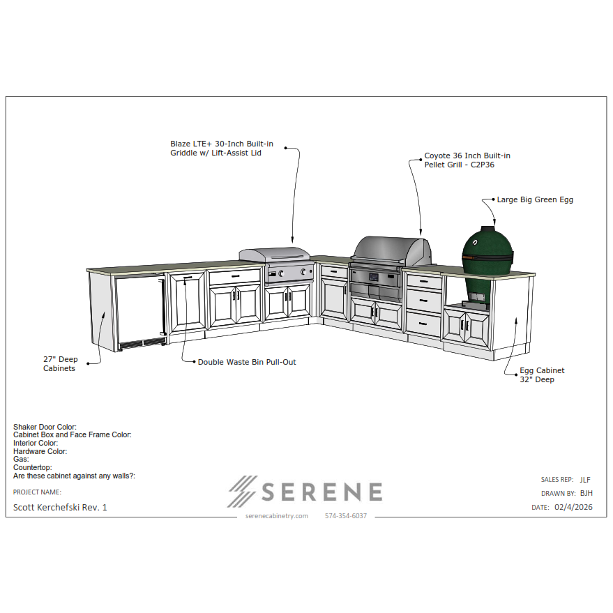 Custom Kitchen for Scott Kerchefski - 50% Down