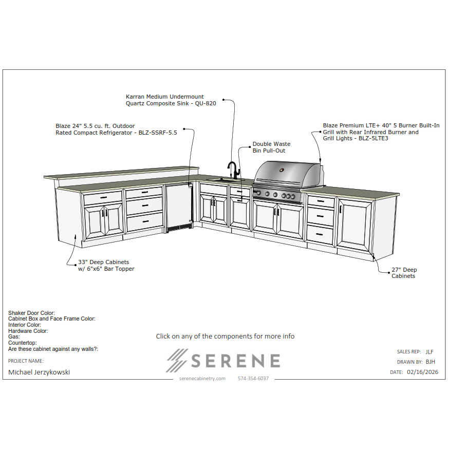 Custom Kitchen for Michael Jerzykowski - 50% Down