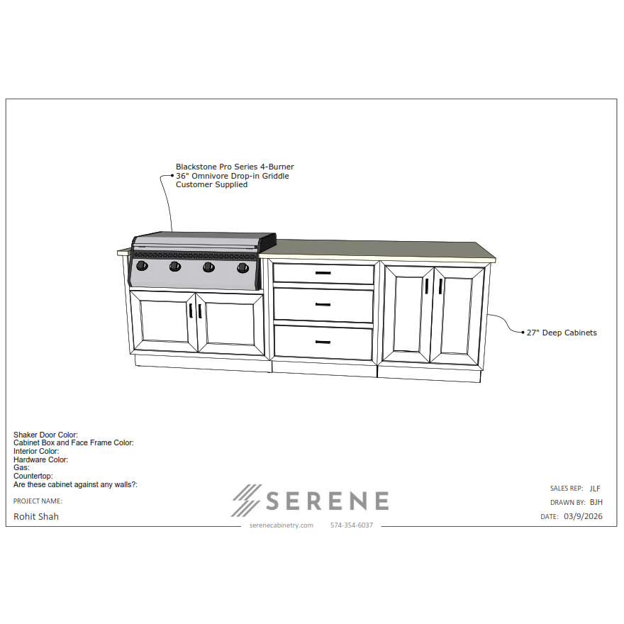 Custom Kitchen for Rohit Shah - 50% Down