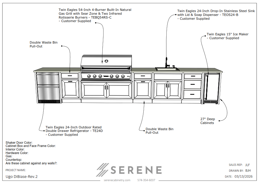 Custom Kitchen for Ugo DiBiase - 50% Down