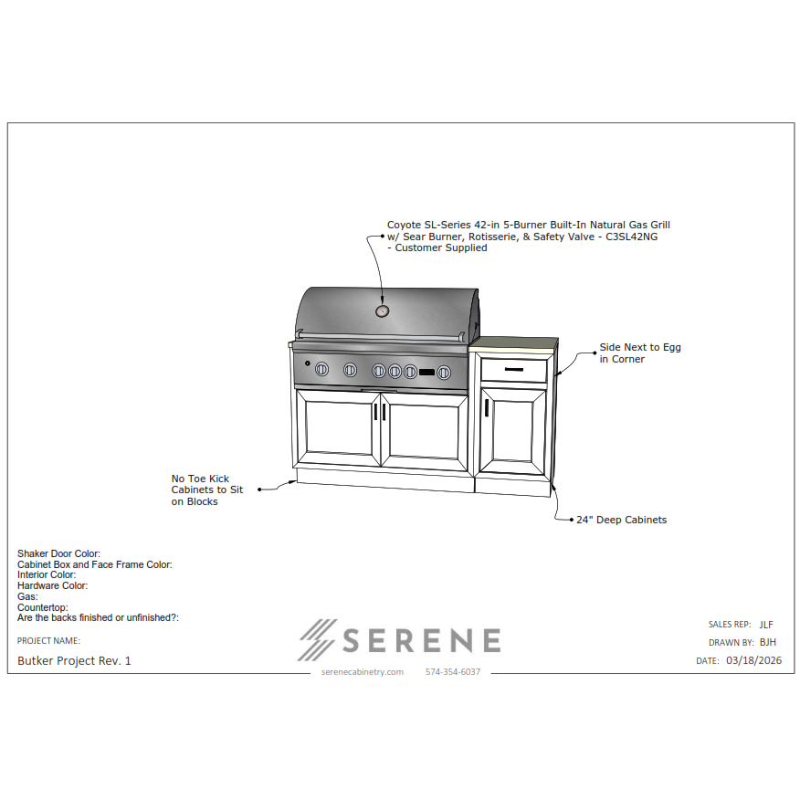 Custom Kitchen for King of Backyard Bling (Butker Job) - 50% Down