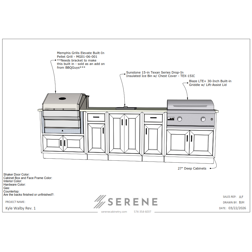 Custom Kitchen for Kyle Walby - 50% Down