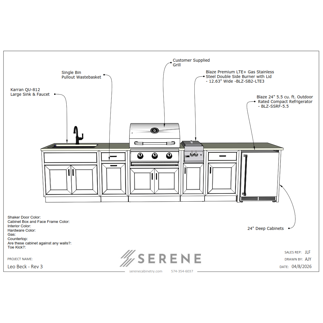 Custom Kitchen for Leo Beck - 50% Down