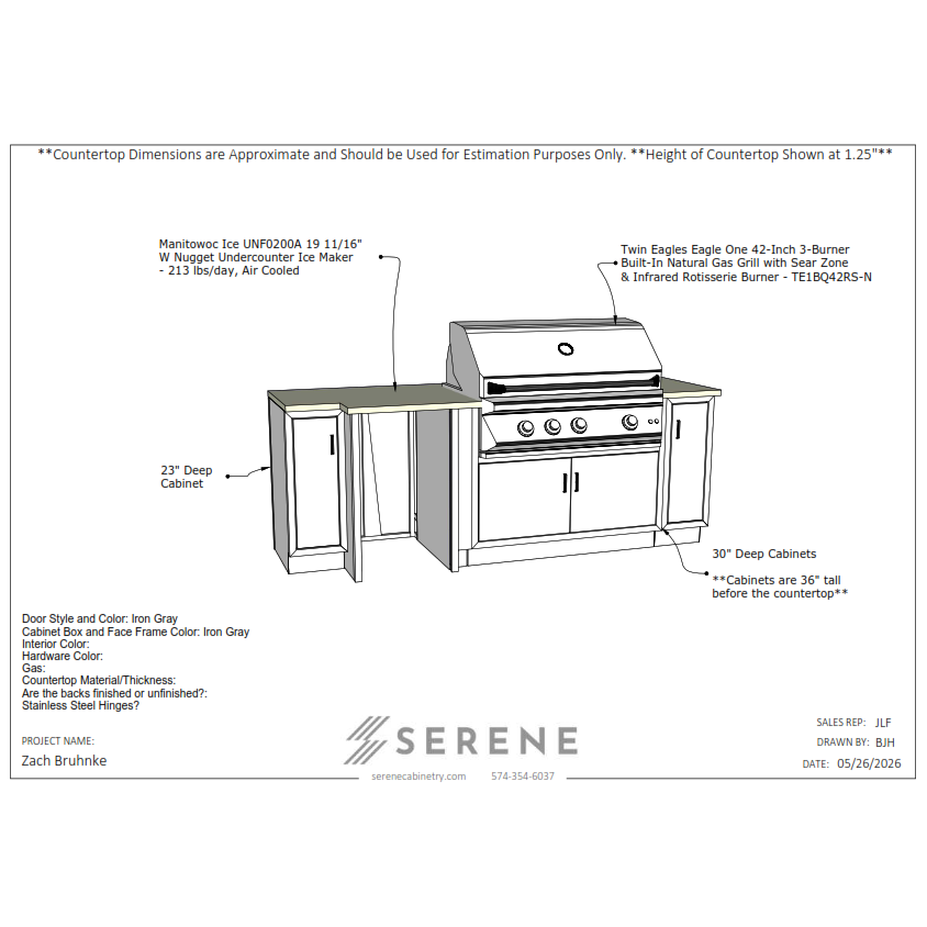 Custom Kitchen for Zach Bruhnke - 50% Down