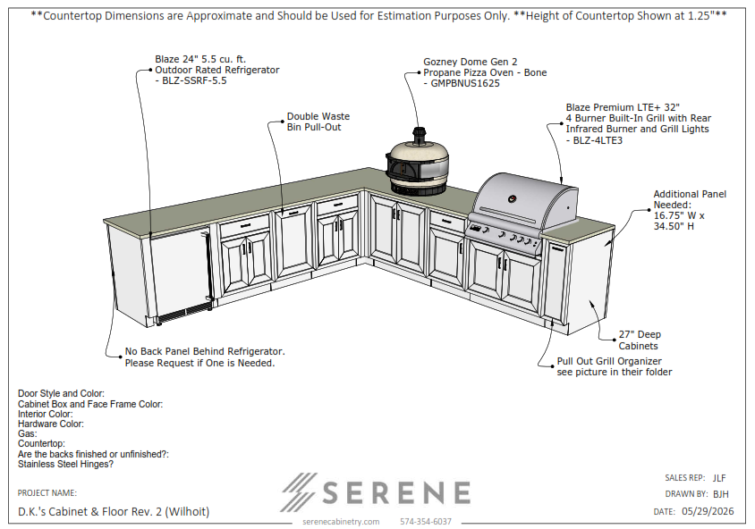 Custom Kitchen for D.K.'s Cabinet and Floor (Wilhoit) - 50% Down