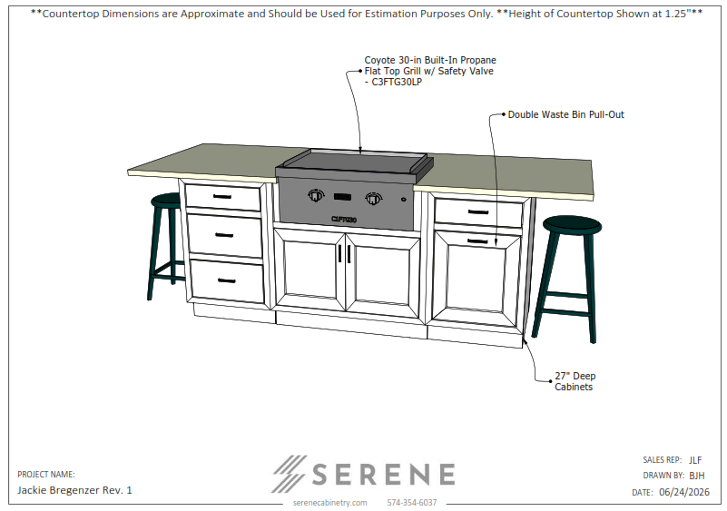 Custom Kitchen for Jackie Bregenzer - 50% Down