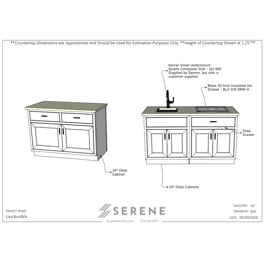 Custom Kitchen for Lisa Burdick - 50% Down