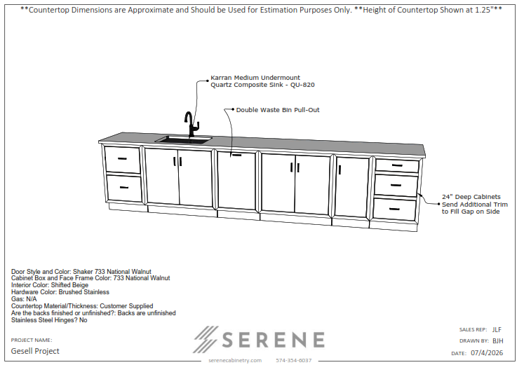 Custom Kitchen for Lustig (Gesell Project) - 50% Down