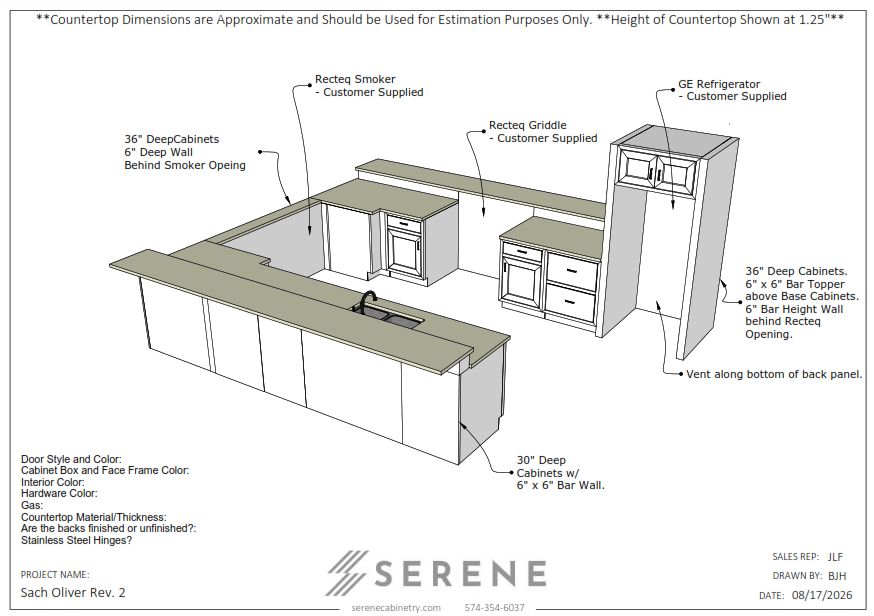 Custom Kitchen for Sach Oliver - 50% Down