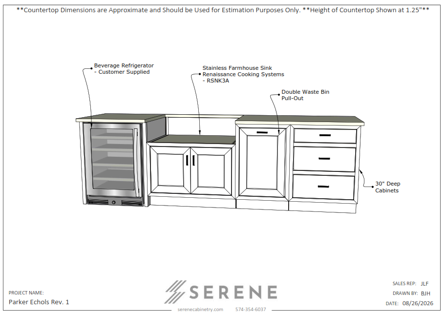 Custom Kitchen for Parker Echols - 50% Down