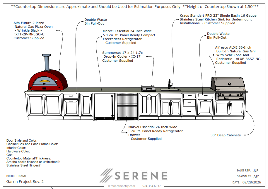 Custom Kitchen for Earth Artisans (Garrin) - 50% Down