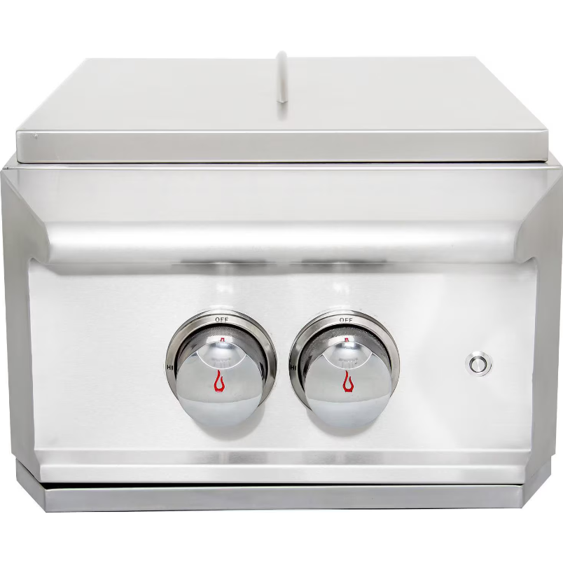 Blaze Professional LUX Built-In High Performance Power Burner with Wok Ring & SS Lid - 15.75" Wide - BLZ-PROPB (LP/NG)