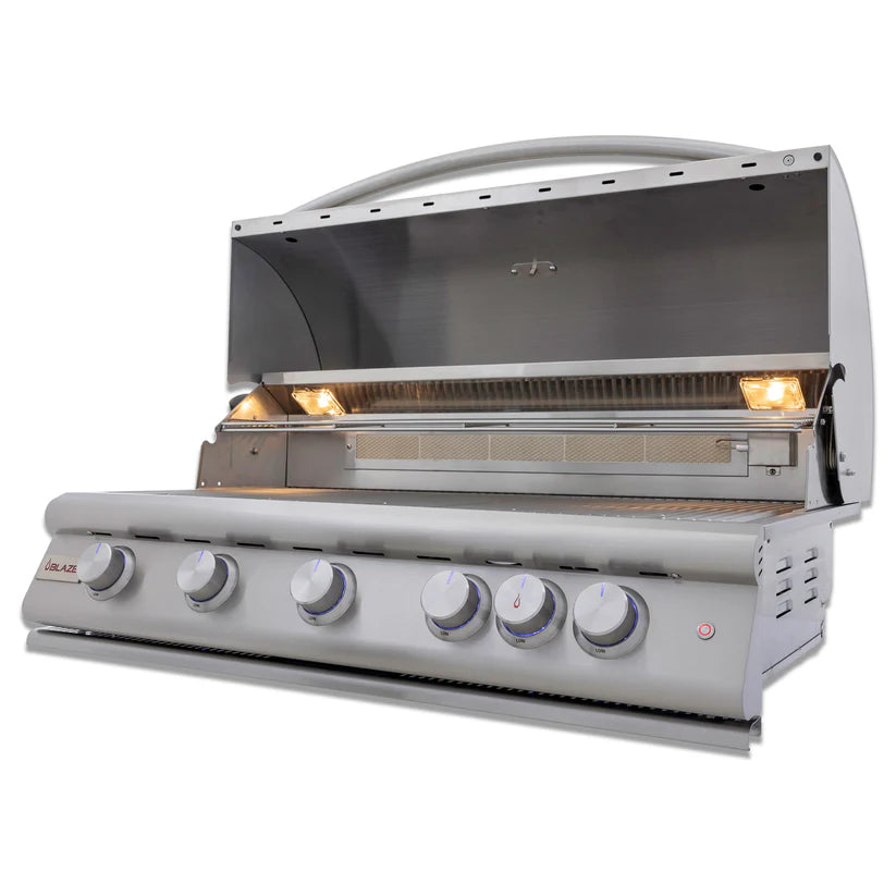 Blaze Premium LTE 40" 5 Burner Built-In Gas Grill with Rear Infrared Burner and Lift Assist Hood - BLZ-5LTE2 (LP/NG)