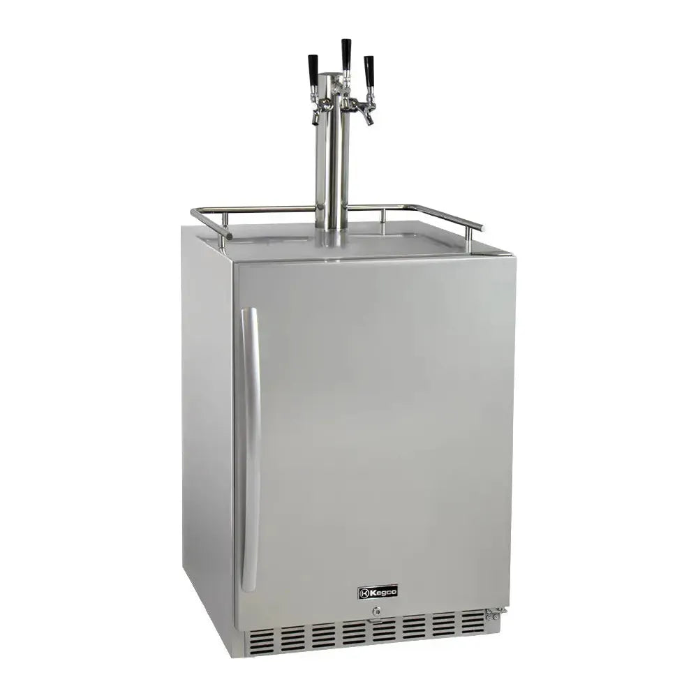 Kegco Triple Tap 24" Wide All SS Built-In Kegerator
