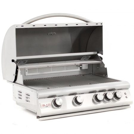 Blaze Premium LTE Marine Grade 32" 4 Burner Built-In Gas Grill with Rear Infrared Burner and Grill Lights - BLZ-4LTE2MG- LP/NG