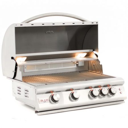 Blaze Premium LTE Marine Grade 32" 4 Burner Built-In Gas Grill with Rear Infrared Burner and Grill Lights - BLZ-4LTE2MG- LP/NG