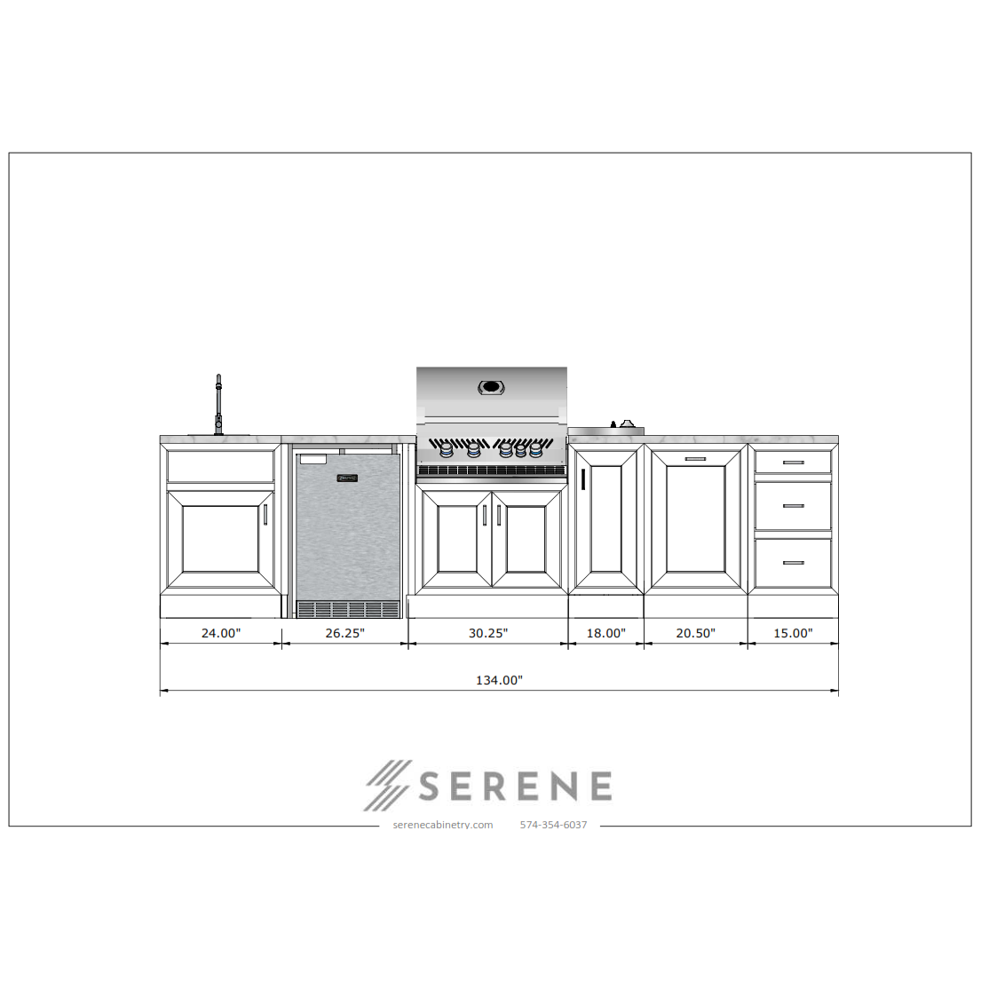 Dan - Linear Kitchen 134.00"