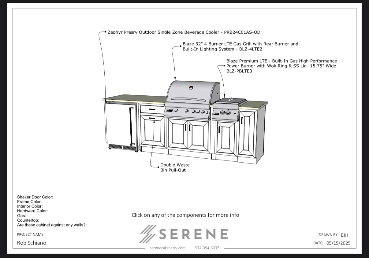 Custom Kitchen for Rob Schiano - 50% Down