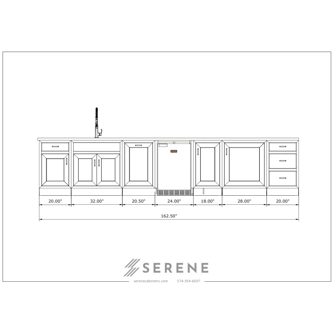 Joe - Linear Kitchen 161.50"