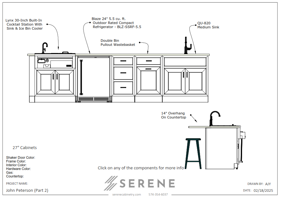 Custom Kitchen for John Peterson - 50% Down