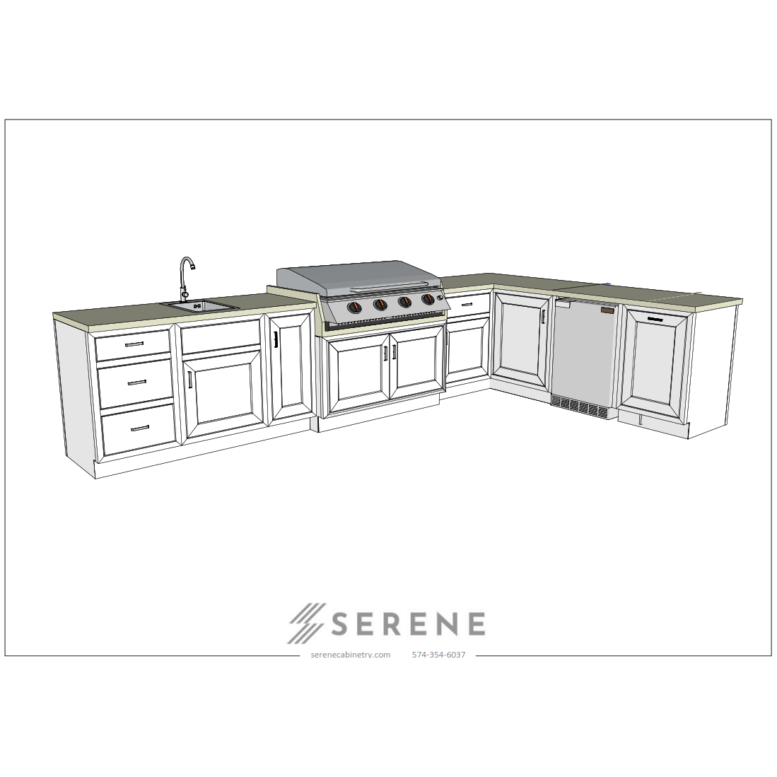 Scott - L Shape Kitchen 151" x 92"
