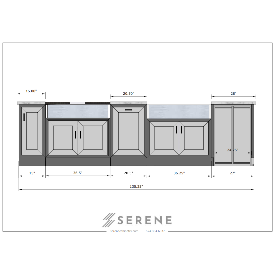 Russ - Linear Kitchen 135.25"
