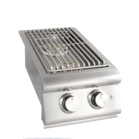 Blaze Premium LTE Built-In Stainless Steel Double Side Burner with Lid - 12.5" Wide - BLZ-SB2LTE (LP/NG)