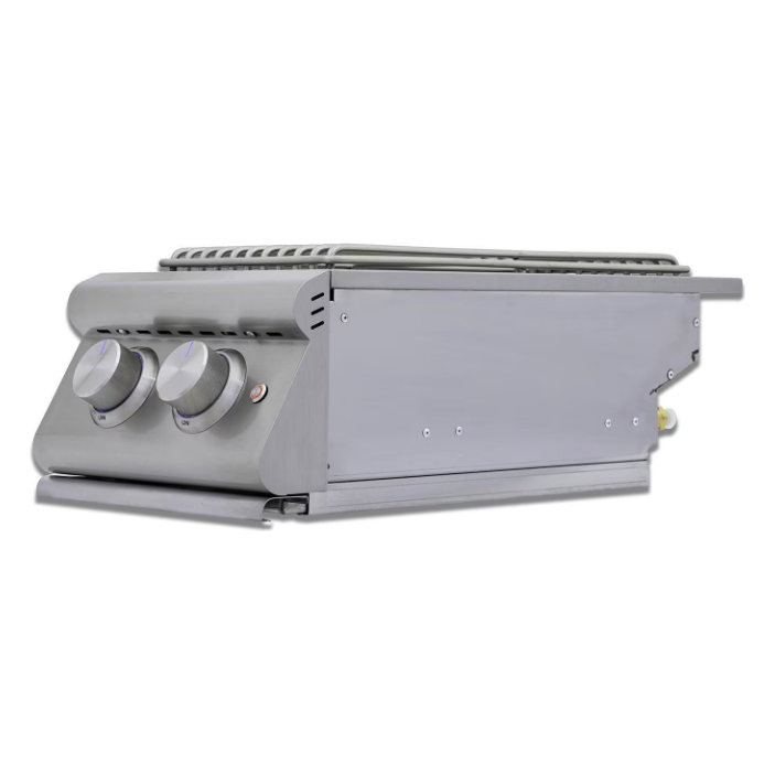 Blaze Premium LTE+ Gas Stainless Steel Double Side Burner with Lid - 12.63" Wide -BLZ-SB2-LTE3 (LP/NG)