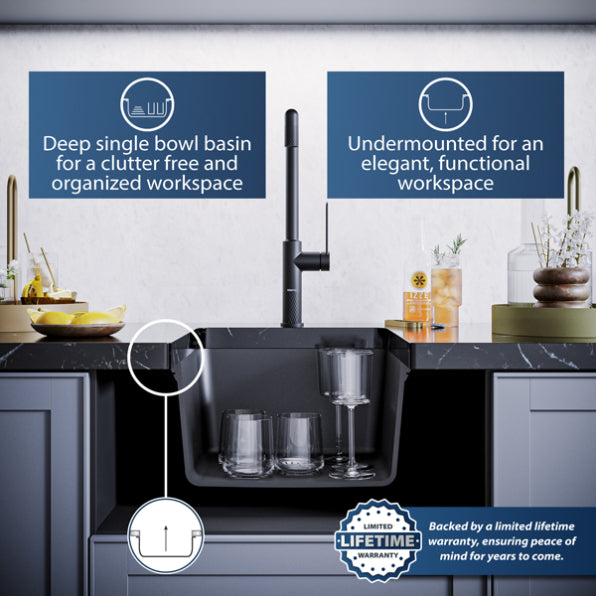 Karran Small Undermount Quartz Composite Sink - QU-690