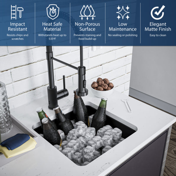 Karran Small Undermount Quartz Composite Sink - QU-690