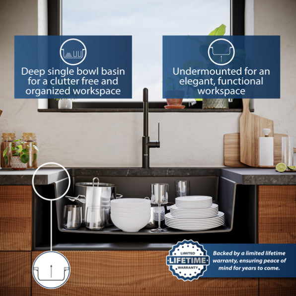 Karran Large Undermount Quartz Composite Sink - QU-812