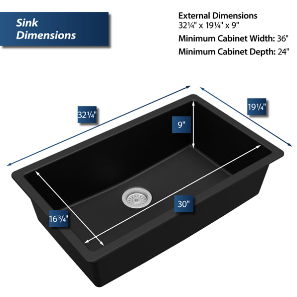 Karran Large Undermount Quartz Composite Sink - QU-812
