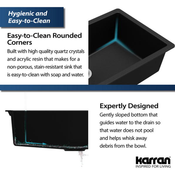 Karran Large Undermount Quartz Composite Sink - QU-812