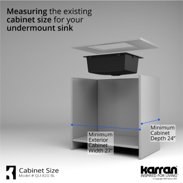 Karran Medium Undermount Quartz Composite Sink - QU-820