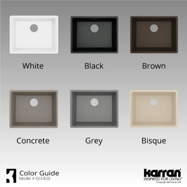 Karran Medium Undermount Quartz Composite Sink - QU-820