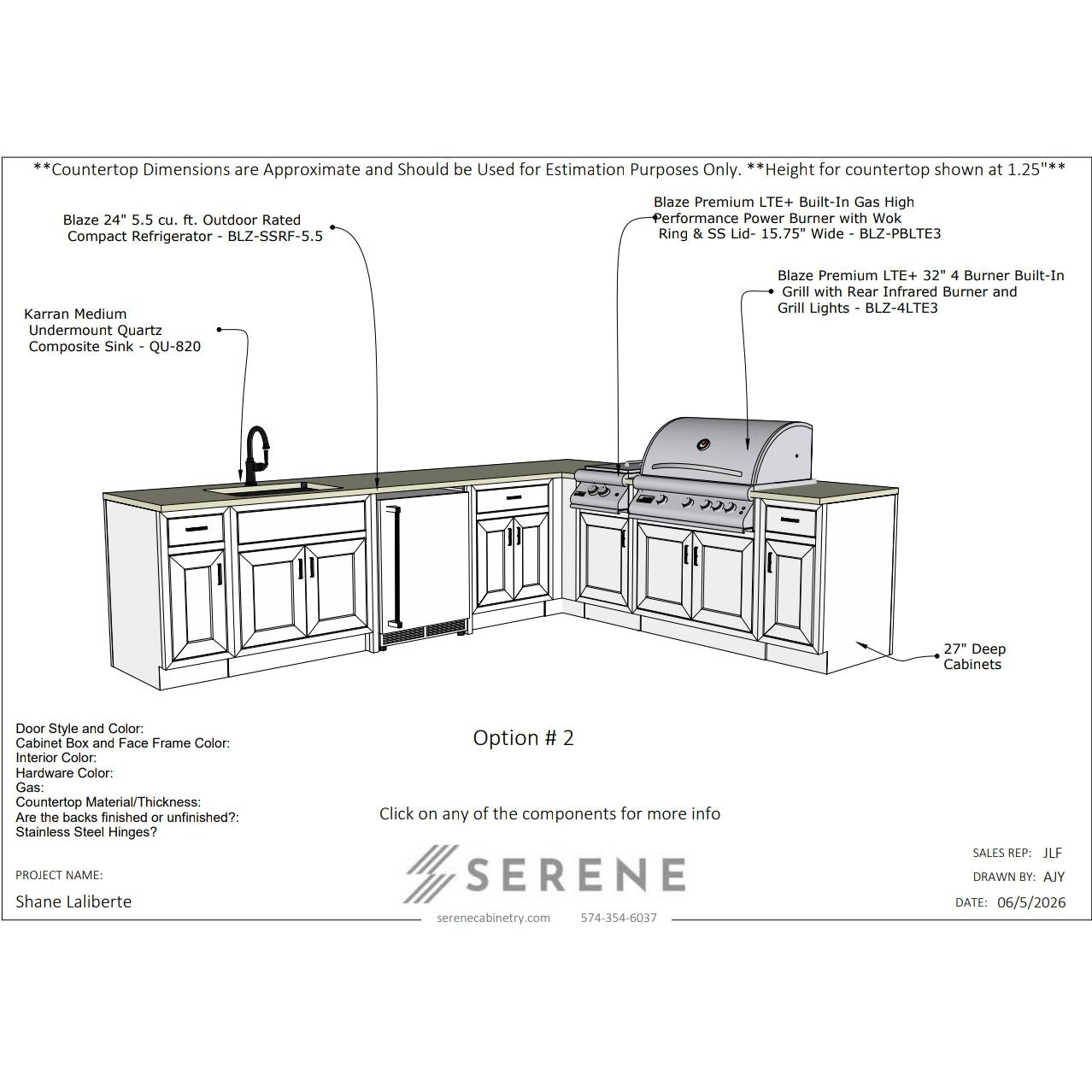 Custom Kitchen for Shane Laliberte - 50% Down