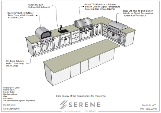 Custom Kitchen for Kyle Mariacher - 50% Down